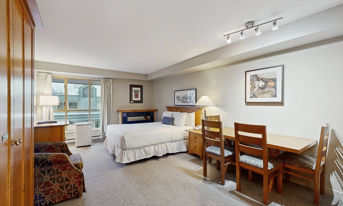 Whistler Village Apartment | Ski lover's 4th-floor studio with fireplace, free WiFi, & well-equipped kitchen