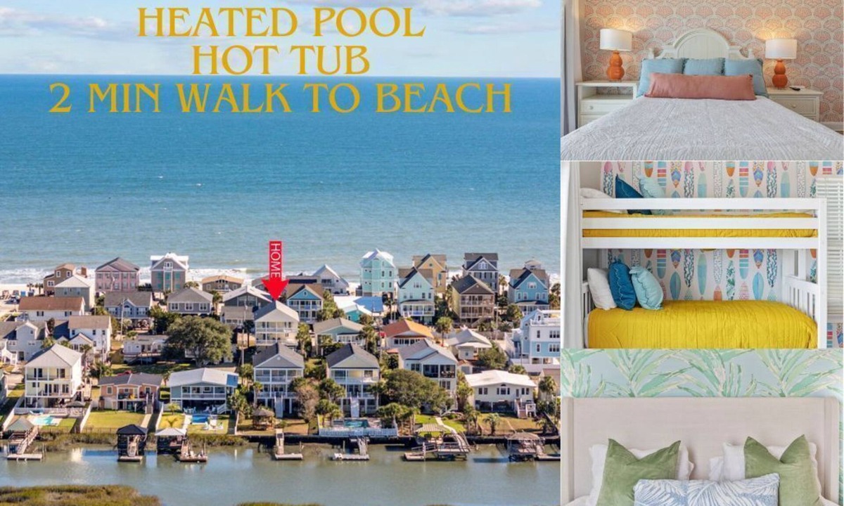 Garden City House | Spacious 3rd Row Beach House with a Heated Pool & Hot Tub