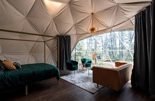 Calgary RV Rental | Alberta's Riverside Oasis: Unwind in Comfort at Our Nature-Infused Dome