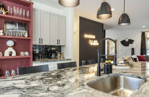 Southern Pines House | Bourbon & Bubbles with Speakeasy & Hot Tub in Downtown Southern Pines!