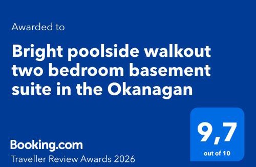 Okanagan-Similkameen Apartment | Bright poolside walkout two bedroom basement suite in the Okanagan