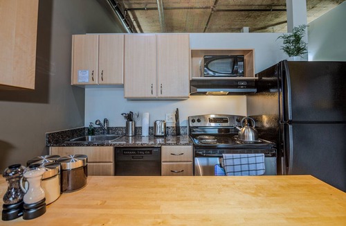 Downtown Edmonton Apartment | Central Station Vivid Loft:Balcony|LRT|Near Rogers