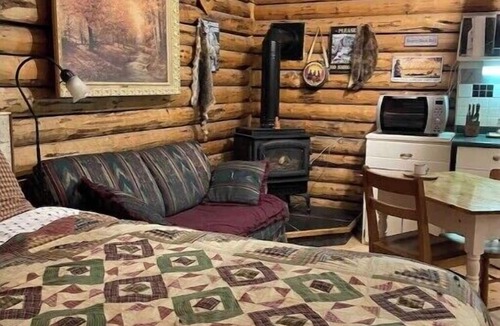 Caroline Cabin | Cozy country log cabin Art/Spa Getaway