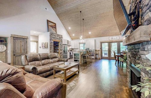 Pisgah Forest House | Custom Creekside Escape | Entertainers Deck & Wooded Views, Kids Play Zone