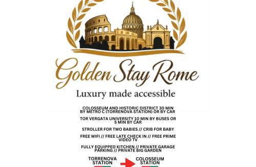 Torre Angela Apartment | Golden Stay Rome - Entire Apartment for 6 People with Private Garden and Garage - Close to Metro C