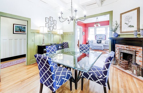Meggett House | Historic charmer with private pool, outdoor kitchen. wrap-around porch, & dock