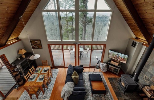 Lost River Cabin | Moon View A-Frame - Wood Sauna, Mountain Views, Fire Pit, Wood Stove, Stargazing