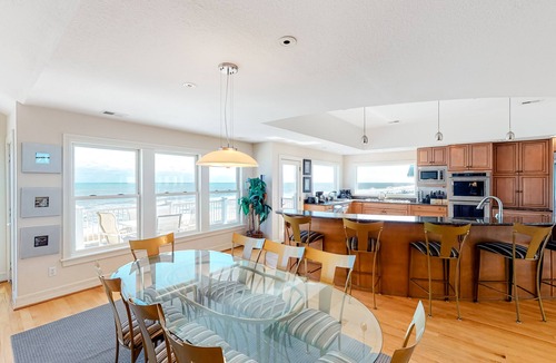 Pine Island House | Oceanfront Corolla w/Heated Pool, Hot Tub, Elevator, Rec Room & Theatre