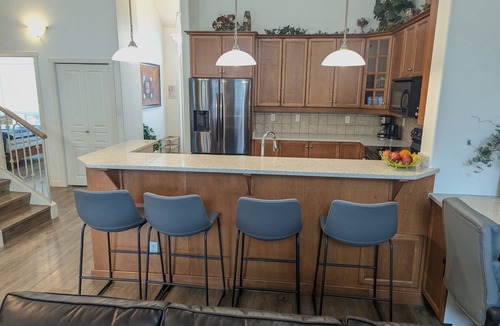 North End Condo | Pool Level Walkout condo- Balcony with the lagoon/Lake Views