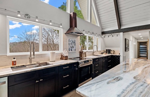Mount Airy House | Private River Access A-Frame, Hot Tub, Fire Pit, Ping Pong, Fenced Yard, Playset