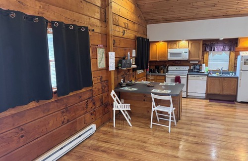 Stanley Cabin | Secluded log cabin, fireplace, wi-fi, hot tub on deck! Secluded on 6 acres