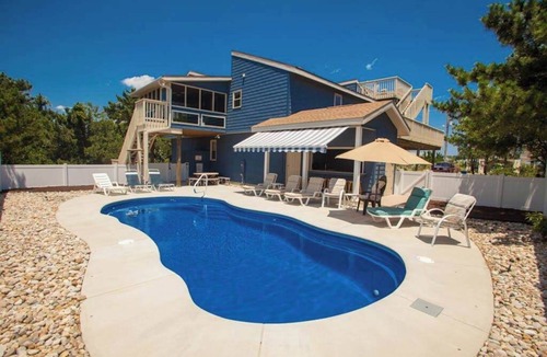 Sandbridge House | Semi oceanfront house with outdoor pool and cabana - steps to beach