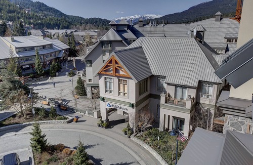 Whistler Village Apartment | Walk-to-lift studio with mountain views, fireplace, jetted tub, & gym access
