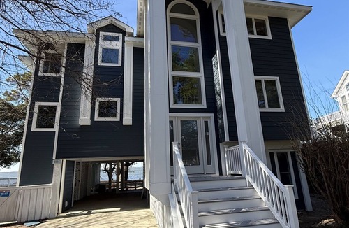 Corolla Light House | Waterfront Home in Corolla | Sleeps 12 | Private Pool Hot Tub | Dog-Friendly