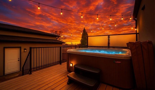 5BDRM Chic Modern Home-Hot Tub-King Bed-AC-Garage