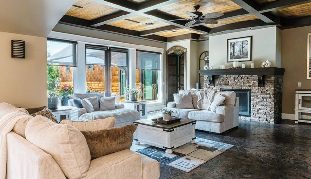 A private estate on rare acreage with a pool, cabana, golf simulator & luxury indoor spaces. You’re minutes to East Kelowna wineries, Kettle Valley trails, beaches & downtown. Perfect for families seeking space, comfort & a serene getaway.