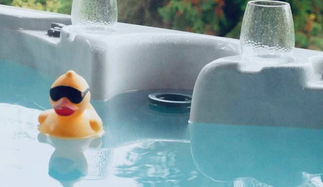A relaxing lake view at Eagle Bay Manor suite and hot tub