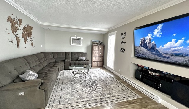 Entertain w/Fire Pit, Patio, Yard, Huge TV & BBQ. Quiet neighbourhood. Pets OK