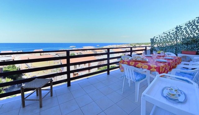 Holiday Apartment Panorama Blu close to the Beach with Sea View, Open Terrace & Wi-Fi