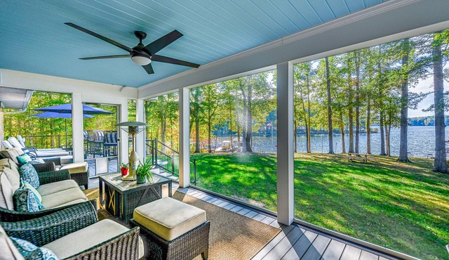 Lakefront Home with Private Dock, Hot Tub, Fireplace, & Central A/C - Free WiFi