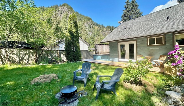 Peaceful mountainview suite surrounded by forest and gardens.