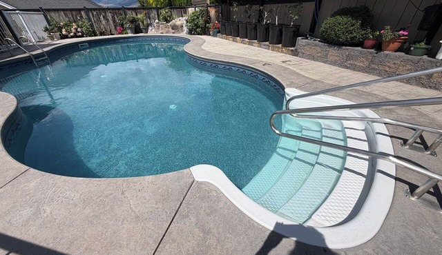Poolside Oasis in Penticton | Private Fenced Pool, 3BR Family Retreat