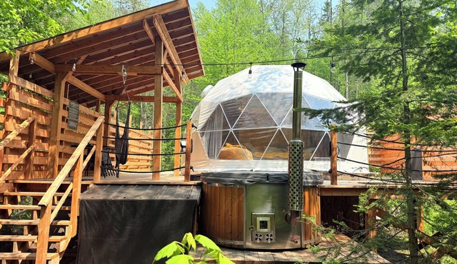 River/Wooden Hottub Dome in Nature