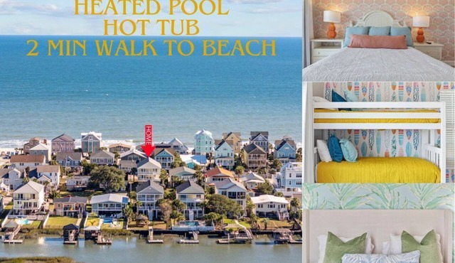 Spacious 3rd Row Beach House with a Heated Pool & Hot Tub