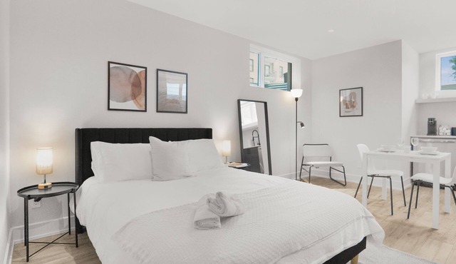 Stylish Queen Studio Apartment with Fast Wi-Fi & Parking