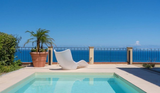 Villa with panoramic sea view, beautiful garden, and private pool
