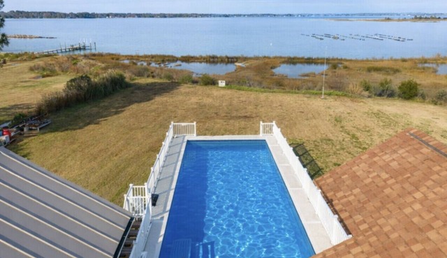 Waterfront home with pool