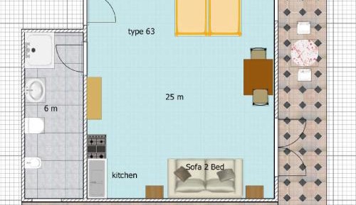Studio with Sofa Bed